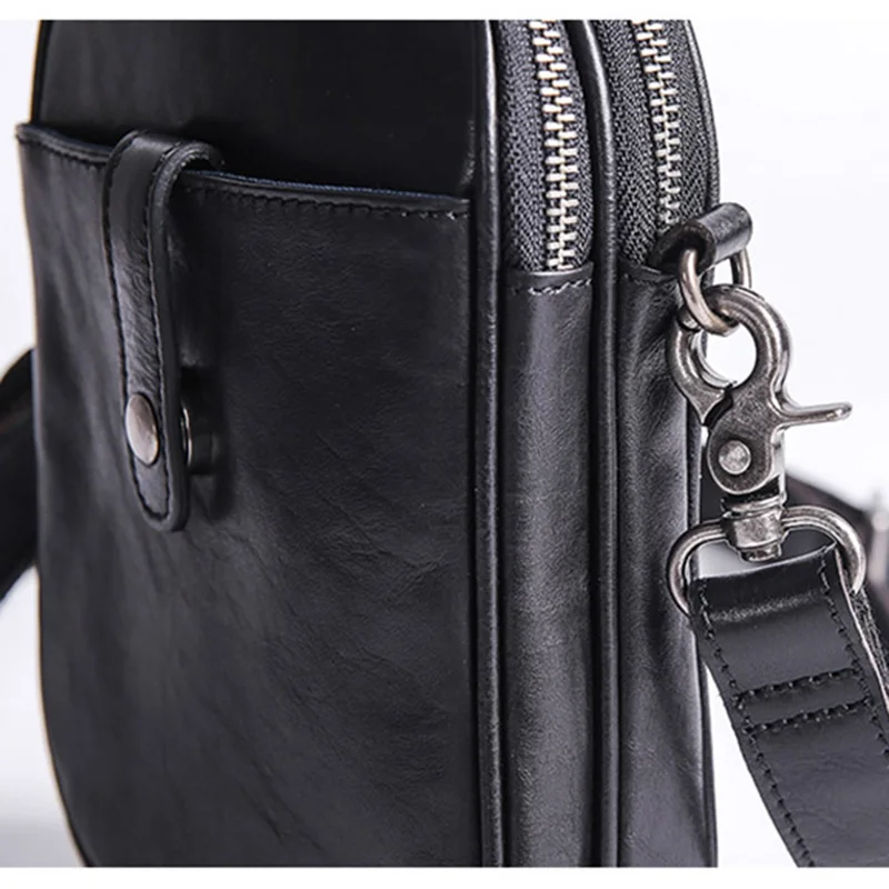 AETOO Men oblique across small bags, leather mini casual single shoulder small bag, personality retro cowhide mobile phone bag