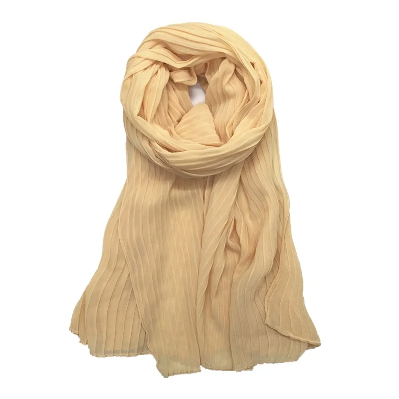 Монохромный сморщенный шифон лысый однотонный шарф шаль на голову мусульманские хиджабы шарфы/шарф 19