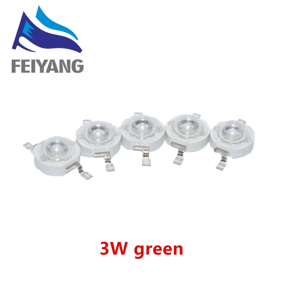 

Free shipping! 50pcs/lot 3W Green LED chip Lamp beads Pure Green 520-523nm 3.4-3.6V 130-140LM 45mil