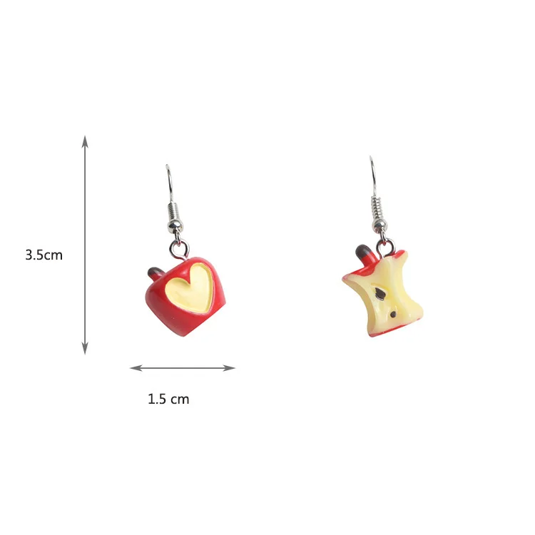 Женские креативные серьги капельки Apple Core уникальные подвесные в японском стиле