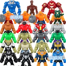 GUSUG 10 шт. супер герой большой размер Халк Бастер Зеленый Гоблин носорог Веном Juggernaut строительные блоки лучший подарок детские игрушки
