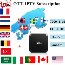 X96mini Отт IPTV подписка французский арабский Швеция Норвегия голландский Европа Португалия Германия, Италия Турция Великобритания H.265 IPTV m3u