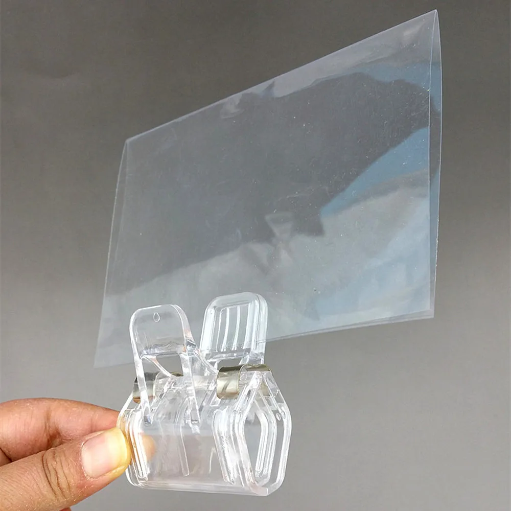 

Plastic POP Sign Display Price Paper Tag Card PVC Film Holder Customized SizeOK With Tube Clip Support Good Quaity 20 Sets