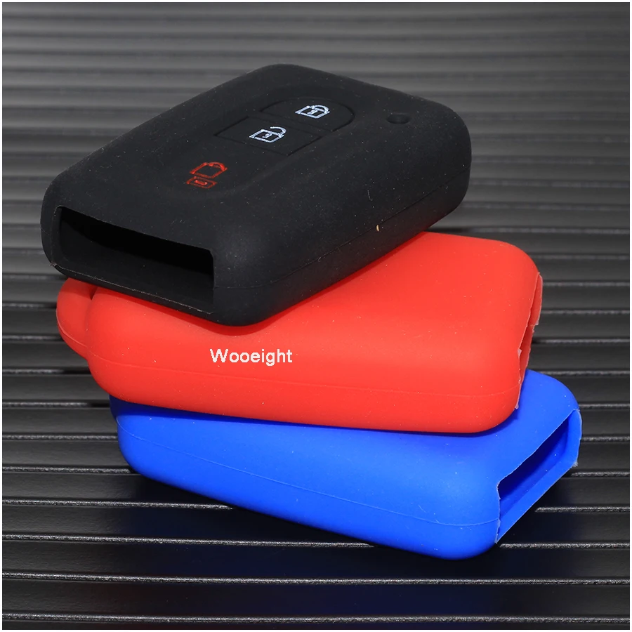 Wooeight 3 Button Silicone Rubber Car Key Cover FOB Case For Nissan Qashqai X-Trail T31 Micra K12 Tiida C11 Remote Key Shell (7)