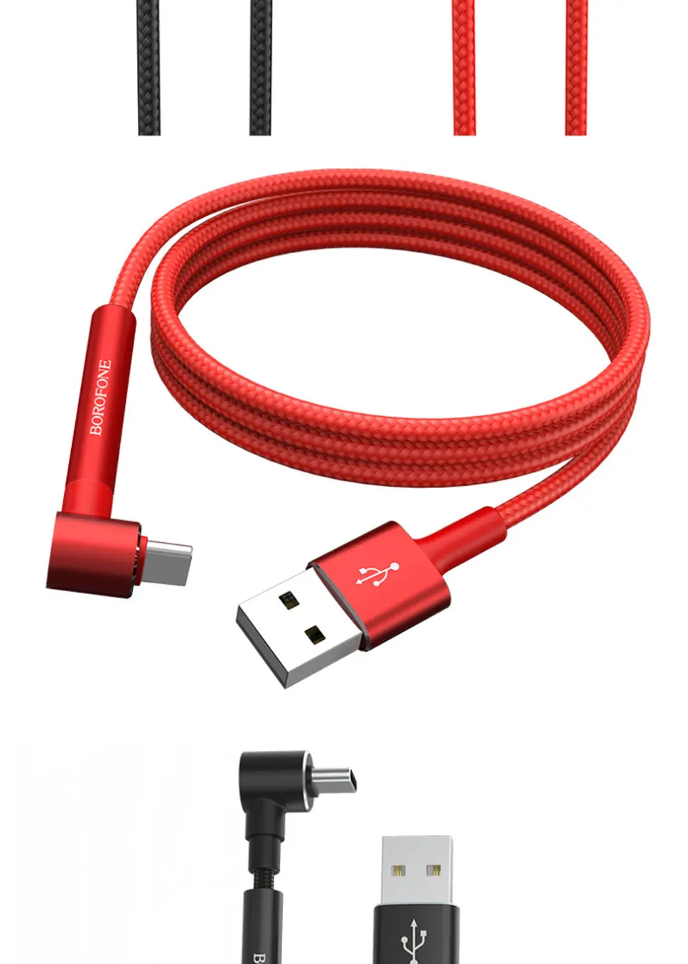 Borofone BU6 плетеный кабель для быстрой зарядки 1,2 м с кабелем usb type-C Micro USB IOS зарядный кабель для iPhone 6 7 8 X XS