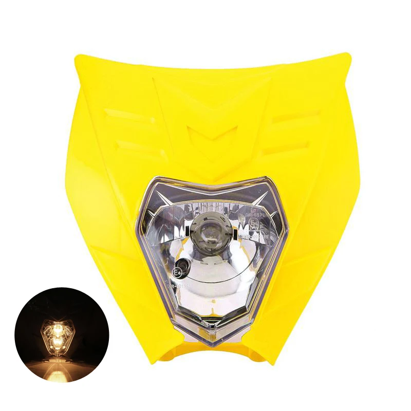 Yellow Motorcycle Supermoto LED Headlight Fairing Kit With City Light