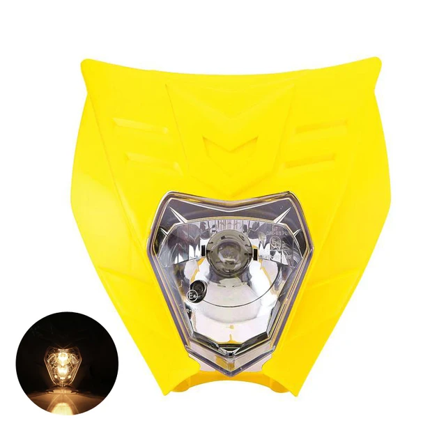 Yellow Motorcycle Supermoto LED Headlight Fairing Kit With City Light