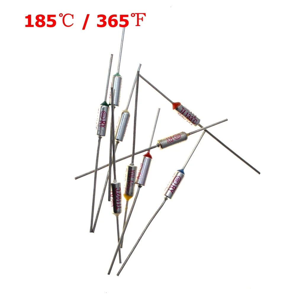 Micro temp metal shell fuse Mini thermal fuse 250V 10A 185C Temperature fuse Thermal Cutoff Free