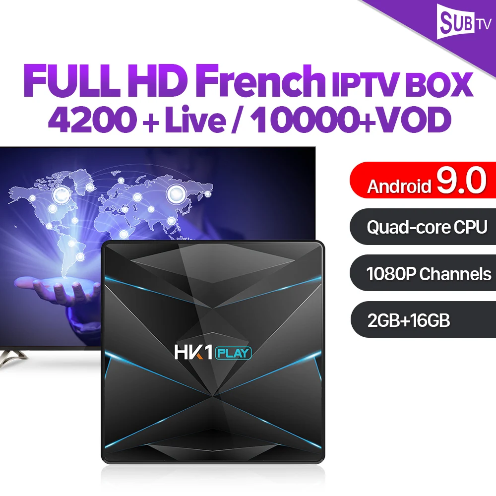 

Android 9.0 IPTV Italia French smart box 4K Live SUBTV IPTV Subscription 2G 16G IPTV Belgium Portugal Spain France IP TV box