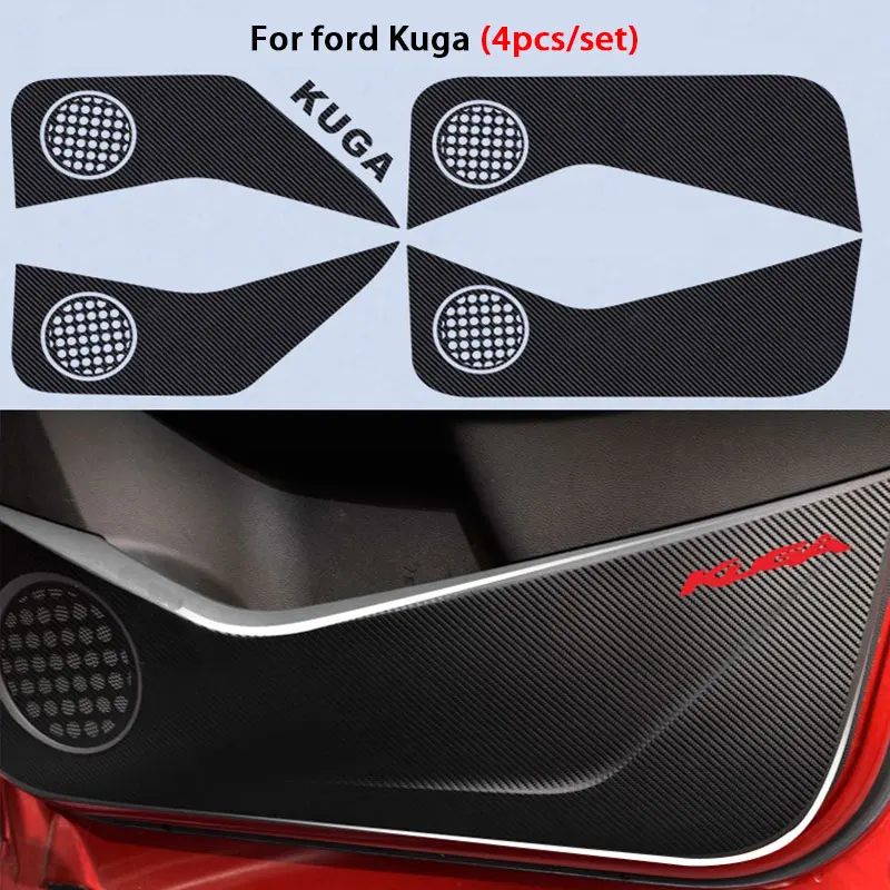 Atreus 4 шт. для Ford Focus 3 4 Kuga C520 Mondeo MK 5 V Edge Eco Sport, автомобильный 3D дверной коврик с защитой от ударов, наклейки из углеродного волокна - Название цвета: For Kuga