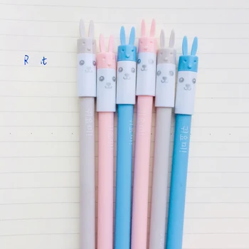 

2X Cute Panda Rabbit Erasable Gel Pen Writing Stationery Blue Ink