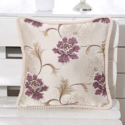

European style sofa cushion cover pillowcase embroidery flower car with cushion cover furniture hotel decoration