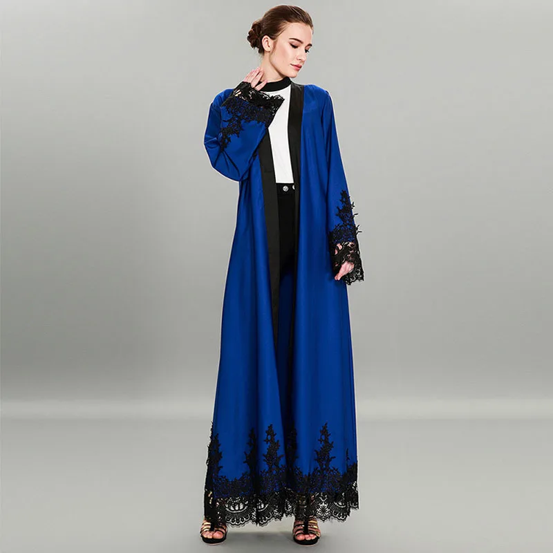 Abaya Dubai Muslim Hijab Qatar UAE Lace Robe Jilbab