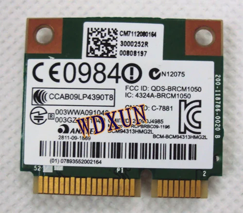 Broadcom 4313 Wi Fi карта 593836 001 Bcm94313hmg2lp1 Dm1 Dm2 Dm3 Dm4 Mini 110 G72 Dv7 150 Мбит/с Беспроводная для