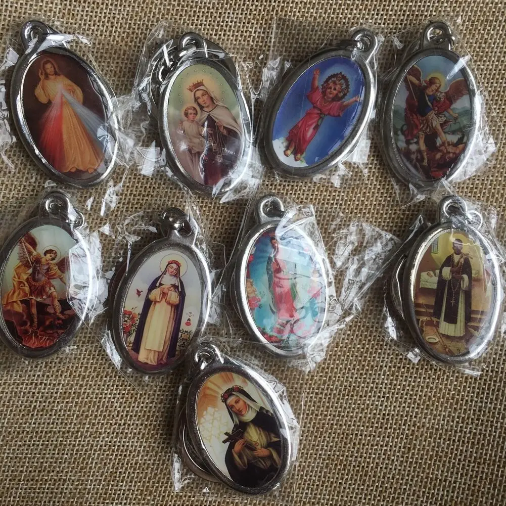 

mixed designs of religious saint keyring, icon keychain with epoxy on sale