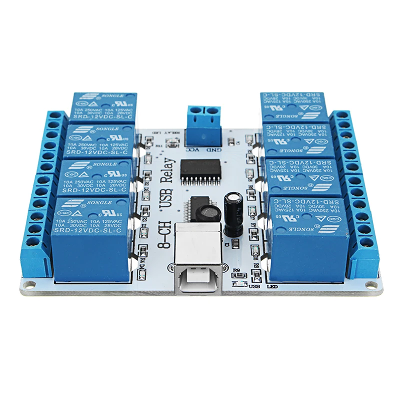 Работающего на постоянном токе 12 В в USB 8-канальный сетевой видеорегистратор SPDT релейный модуль SRD-12VDC-SL-C