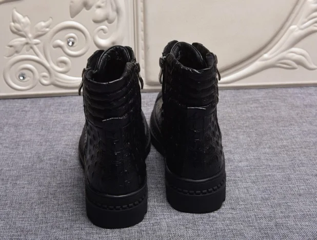 Lace Cuero Antideslizantes As Cocodrilo Botas 1 Genuino De up Otoño Patrón Invierno Los Martin Zip Bota Europeos Americanos Hombres Pic an7T8gn4