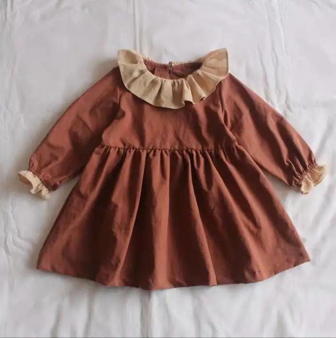 Новое Стильное платье с оборками для девочек-тоддлеров весенние модные платья для девочек 0-5 лет HI966