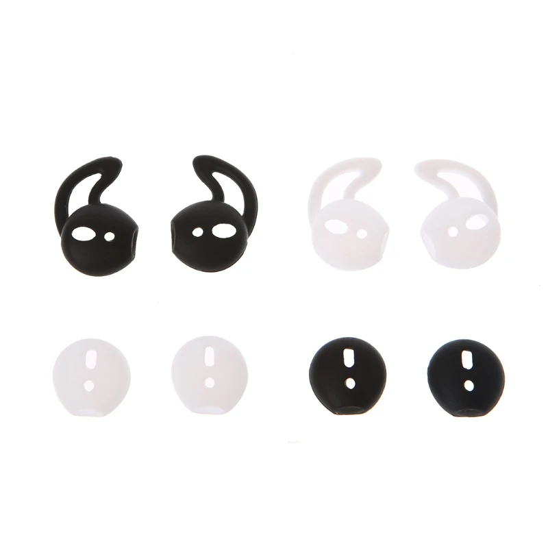 

4 Pairs Silicone Earphone Tips Earbuds Cover With Hook For Apple EarPods AirPods