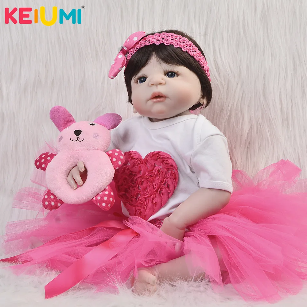 

23'' Lifelike Reborn Baby Dolls Full Body Silicone Vinyl For Girl Brinquedos Babies Doll Toy For Kids Gifts Realistic Princess