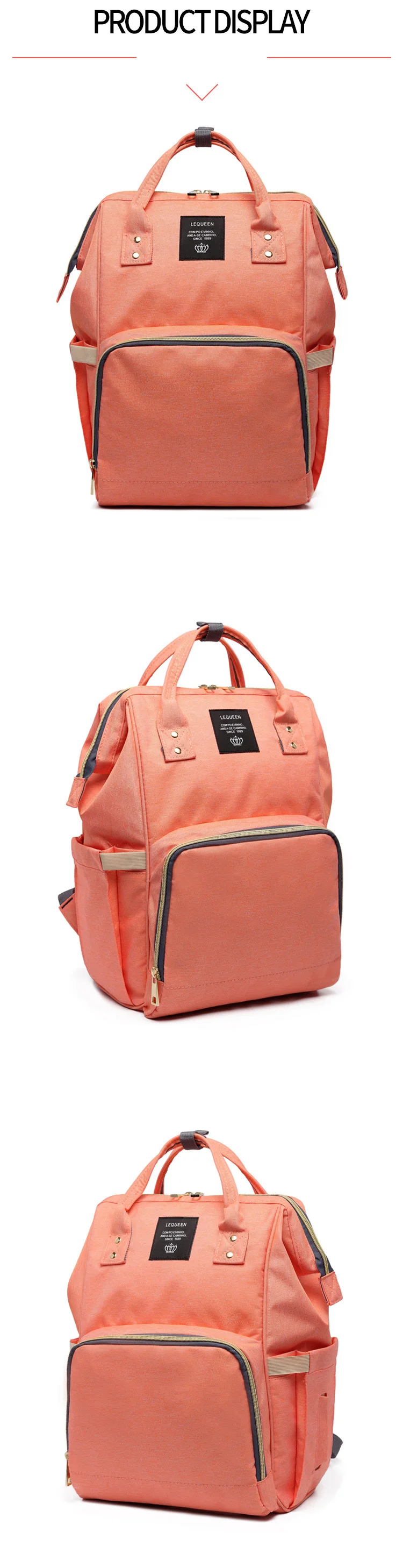 Модная сумка для подгузников для мам, сумка для подгузников в горошек, большая вместительность, сумка для детских подгузников, рюкзак для путешествий, сумка для ухода за ребенком, женская