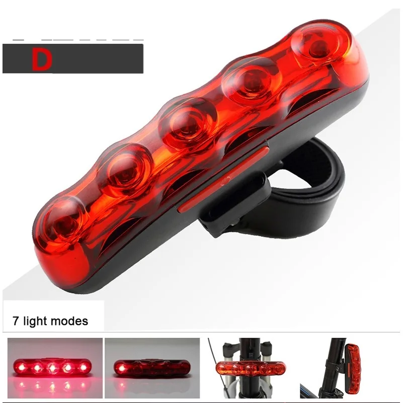 

Bicycle Rear Tail Light Red LED Flash Lights Cycling Night Safety Warning Lamp Bike Outdoor Riding Tail Light Accessories