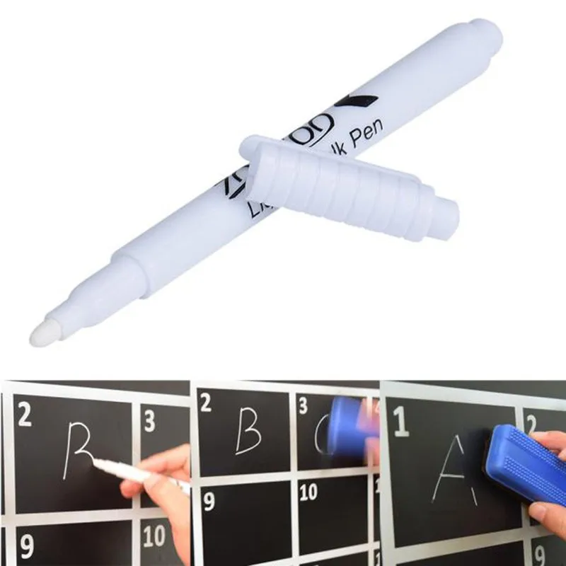 

Hot Sale 1pcs 4mm White Liquid Chalk Pen Marker For Glass Window Chalkboard Blackboard P