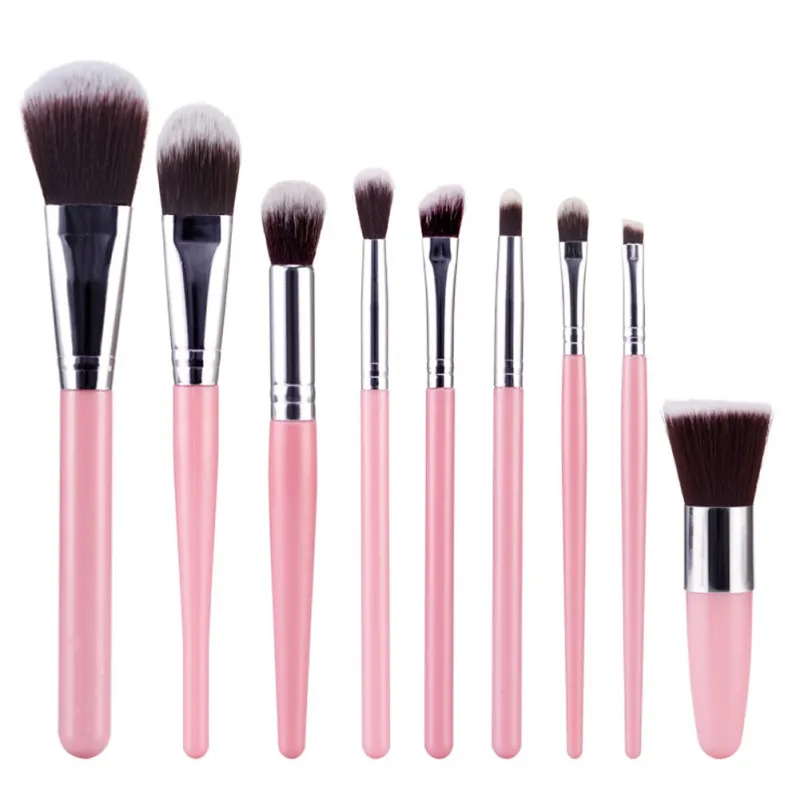 Buy Brand 9 Pcs Makeup Brushes Set Synthetic Hair Make
