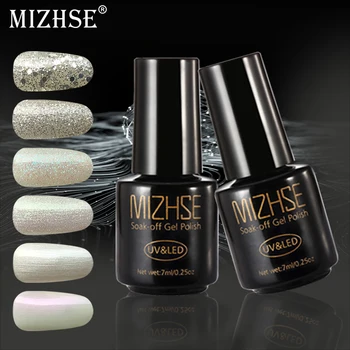 

MIZHSE Polish Gel Gitter UV Gel Nail Polish Set Lakiery Hybrydowe Bling Soak Off Gel Polish LED Silver Glitter Gel Varnish