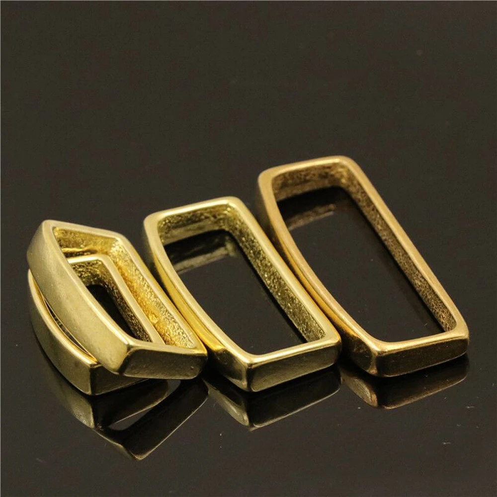 Rectangle Keeper Solid Brass Belt Loop Flat Ring 12mm 16mm 20mm 25mm 32mm 38mm 