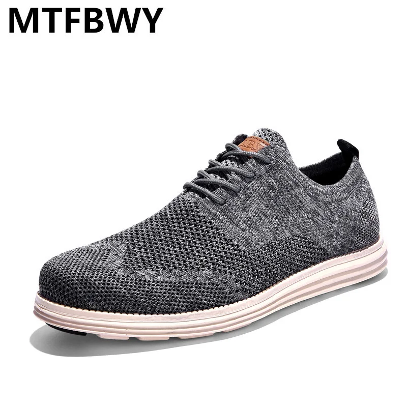 New 2016 Knit Rubber Men's Shoes Brogues Sapatos Fashion Oxfords For