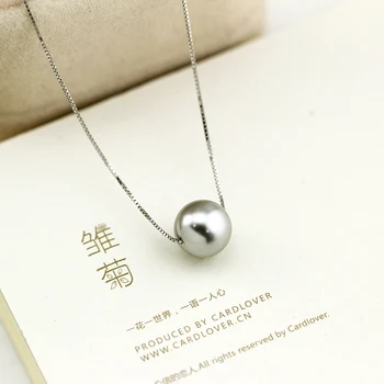 

can choose Colour jewelry 925 silver single gray shell pearl short necklace chain accessories pendant female