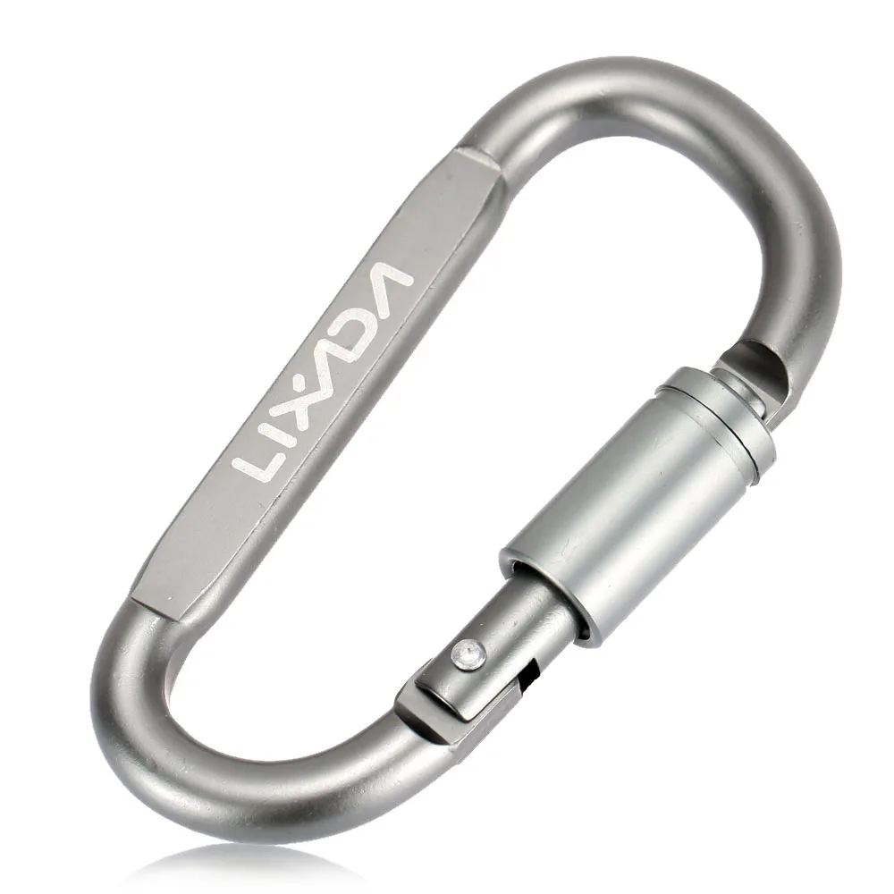 

Aluminum Alloy D-ring Rock Climbing Carabiner Screw Lock Hanging Hook Buckle Keychain for Outdoor Camping Hiking Rock Rescue
