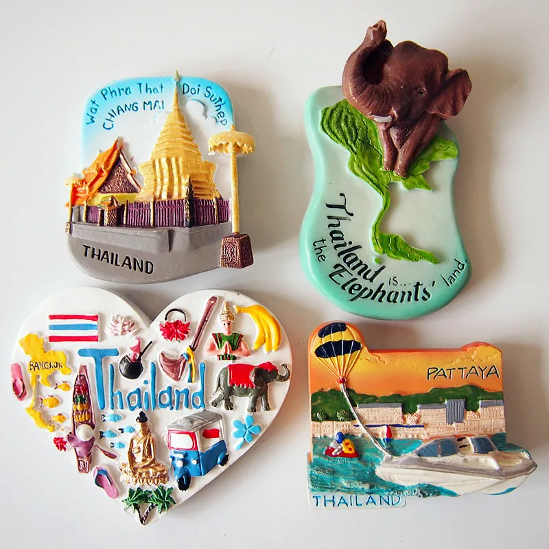 

Thailand Pattaya Jade Buddha Temple Tourism Memorial Resin Magnetic Refrigerator 3D Fridge Sticker Travel Souvenir Decoration