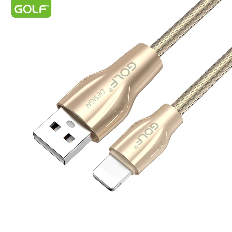 GOLF 1 м металлический кабель для быстрой зарядки usb для синхронизации данных для iPhone 5S 6 S 7 8 Plus X XR XS Max iPad mini 2 USB кабель для зарядного устройства