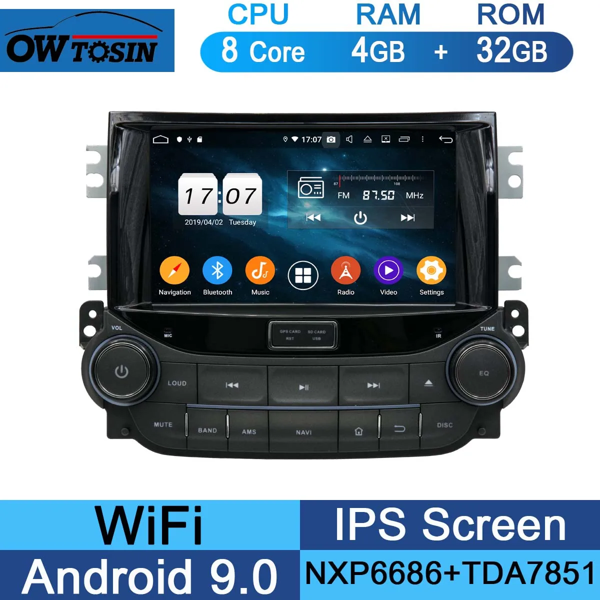 " ips 1920*1080 8 Core 4G ram+ 64G rom Android 9,0 автомобильный dvd-плеер для Chevrolet Malibu 2012 2013 DSP радио gps - Цвет: 32G