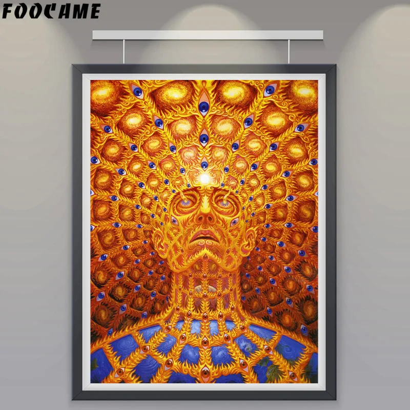 Trippy Alex серый Psychedelic плакаты и принты настенные художественные картины на холсте