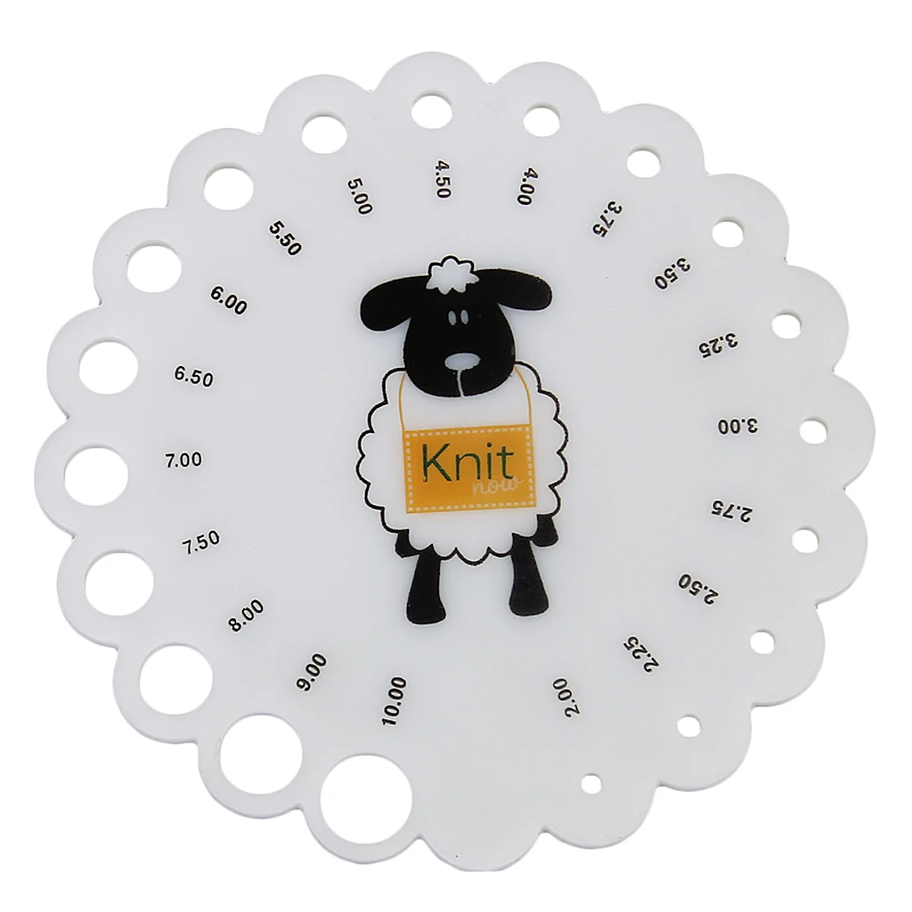 Round Knitting Needle Gauge Ruler Plastic Measurement Tool 2-10mm for DIY Crafts Sewing Fabric Accessory