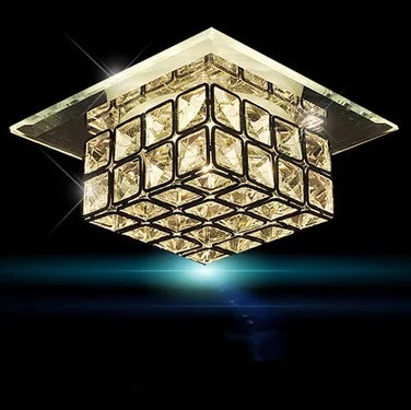 

18CM Modern Crystal LED ceiling lamps,Simple corridor balcony entrance square,for bedroom hall,Bulb Included