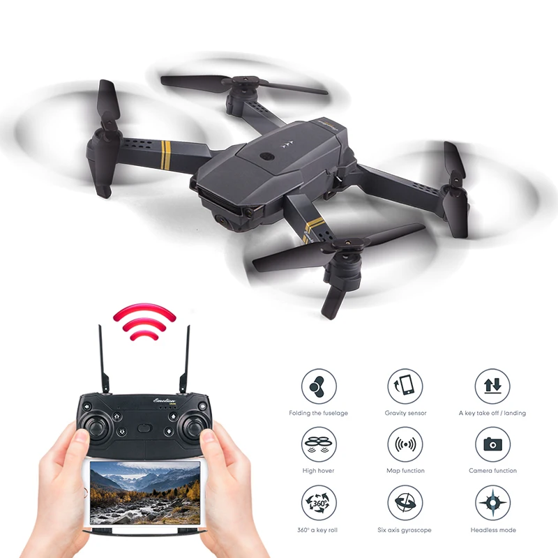 Складной мини-высота держать высокую селфи Дрон WI-FI FPV HD Камера Широкий формат складной RC горючего Безголовый Вертолет VS E58 H47