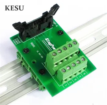 

IDC10Pin 2.45mm IDC-10 Pin Male Connector to 10-Pin Terminal Block Breakout Board Adapter PLC Relay Terminals DIN Rail Mounting