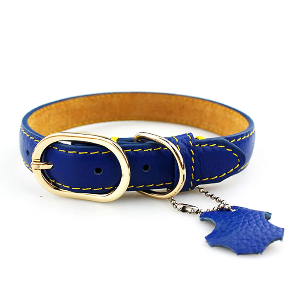 Pet Dog Collars Solid Leather Collars For Small Large Dogs Durable Quick Release Basic Collars Dogs Puppy Pet Products (4)
