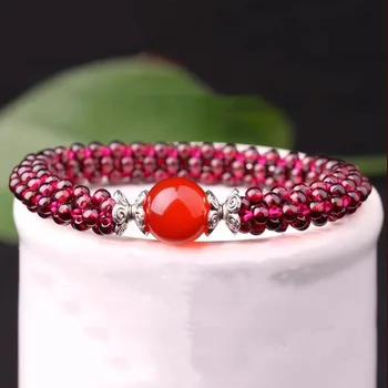 

TNUKK Garnet Bracelet genuine female natural crystal bracelets jewelry birthday gift Free shipping.