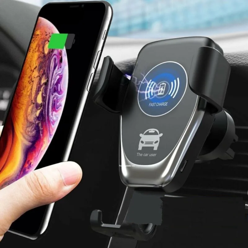 

Gravity Induction Car Wireless Charging Stand Mobile Phone Outlet Card Button Mobile Phone Holder For iphone samsung xiaomi