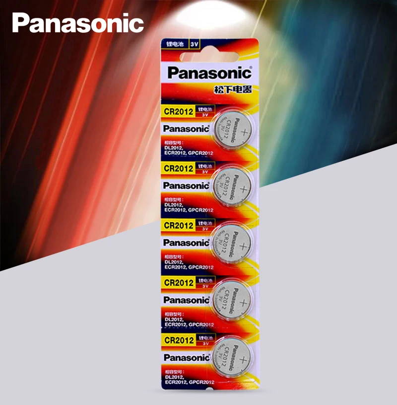 

Panasonic 100% Original 5PC original brand new battery cr2012 3v button cell coin batteries for watch computer cr 2012