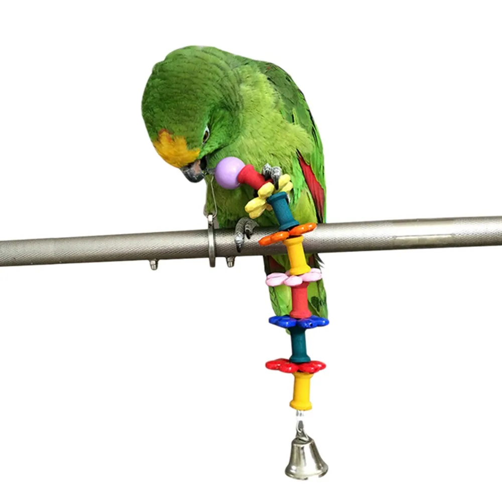 Colorful bird cage Parrot Macaw Cage Chew Bell Toys Swing Scratcher