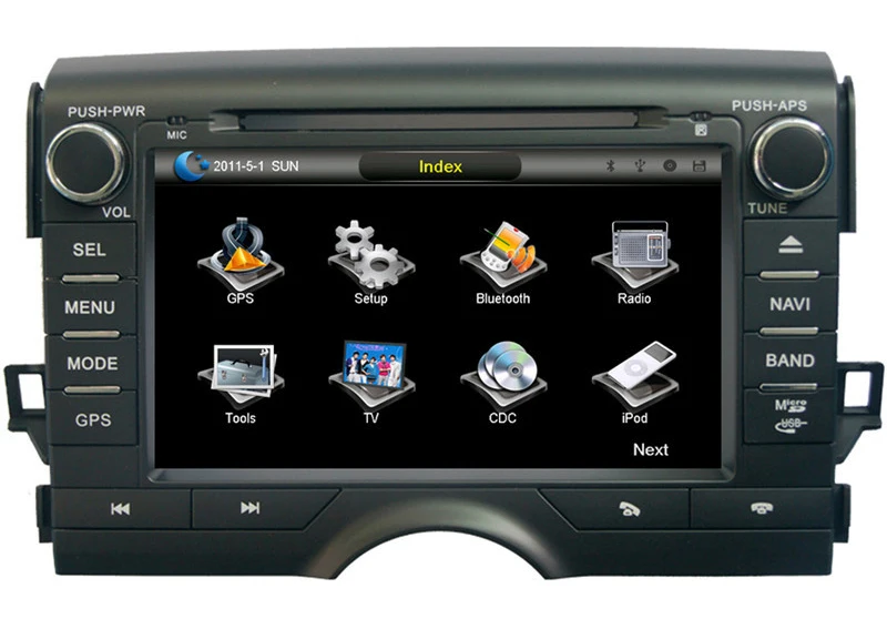 Discount 8" in-dash Car DVD player with GPS(optional),audio Radio stereo,USB/SD,AUX,Bluetooth/TV,car multimedia headunit for Toyota Reiz 4