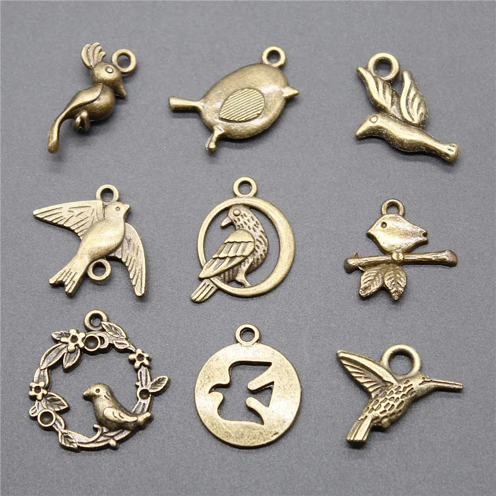

10pcs Birds Pendant Charms Jewelry Accessories Antique Bronze Color Flying Birds Charm Jewelry Accessories