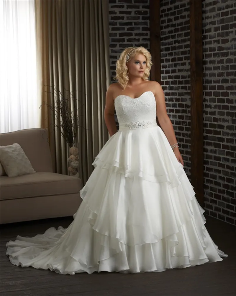 

vestido de novia Plus Size A Line Princess Mermaid Wedding Dresses Beaded Lace Organza Corset Back Women Bridal Gowns
