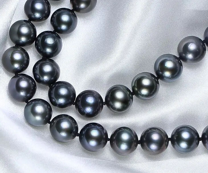 

18"10-11MM NATURAL SOUTH SEA BLACK PEARL NECKLACE
